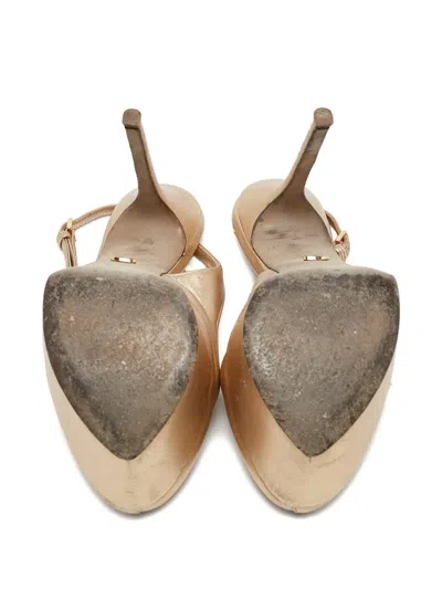 Pre-owned Sergio Rossi Vintage 2023 140mm Platform Sandals In Gold
