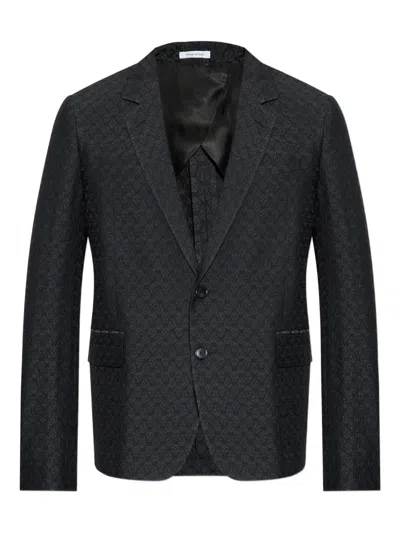 Alexander Mcqueen Skull-print Two-button Blazer In Black