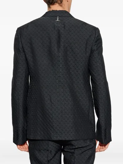 Alexander Mcqueen Skull-print Two-button Blazer In Black