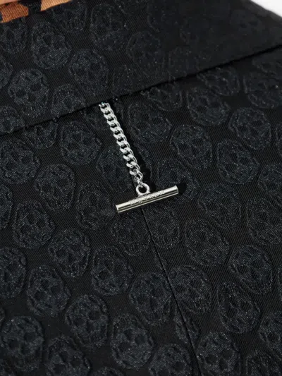 Alexander Mcqueen Skull-print Two-button Blazer In Black