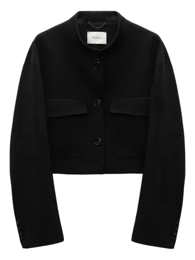 Dorothee Schumacher Pocketed Cropped Jacket In Black