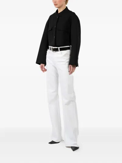 Dorothee Schumacher Pocketed Cropped Jacket In Black