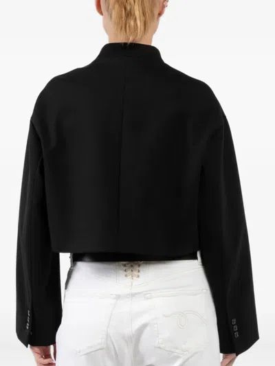 Dorothee Schumacher Pocketed Cropped Jacket In Black