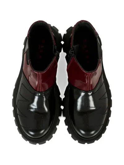 Marni Leather-panelled Zip Boots In Black