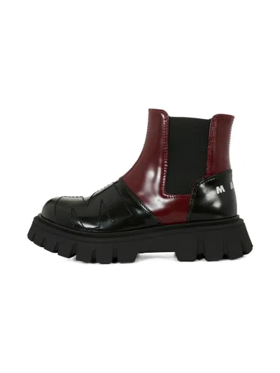 Marni Leather-panelled Zip Boots In Black