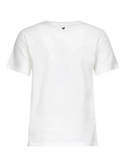 Weekend Max Mara Embroidered-print Cotton T-shirt In White