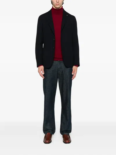 Tagliatore Three-button Wool Blazer In Black
