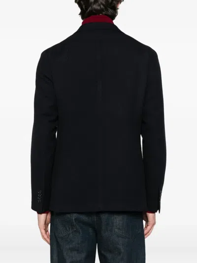 Tagliatore Three-button Wool Blazer In Black