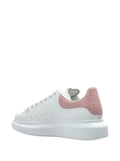 Alexander Mcqueen Leather Crocodile-effect Heel Sneakers