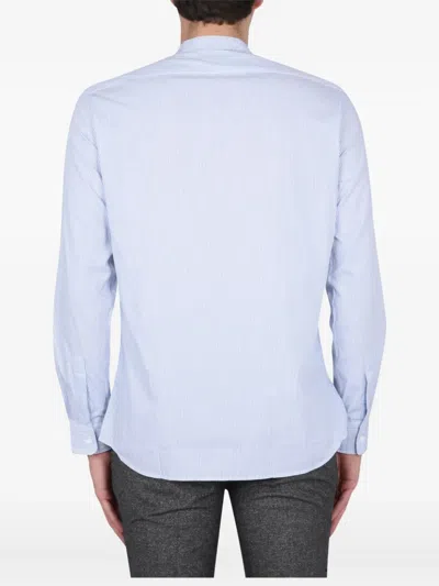 Aspesi Striped Mandarin Collar Shirt With Long Sleeves In Pattern
