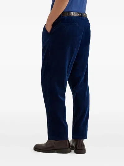 Brunello Cucinelli Corduroy Leisure Fit Trousers In Blue