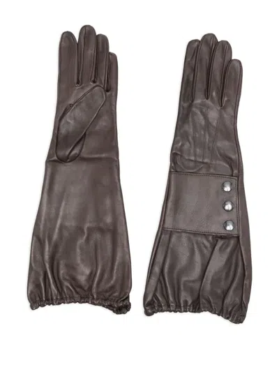 Manokhi Leather Gloves In Brown