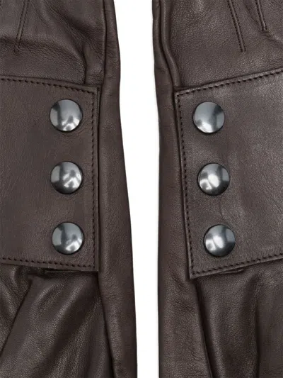 Manokhi Leather Gloves In Brown