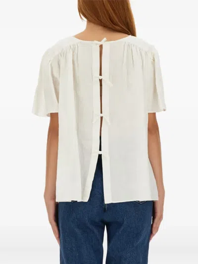 Aspesi Bow-detailed Flared-sleeve Top