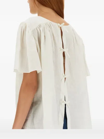 Aspesi Bow-detailed Flared-sleeve Top