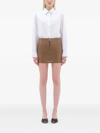 Remain Birger Christensen Leather Zip-front Mini Skirt