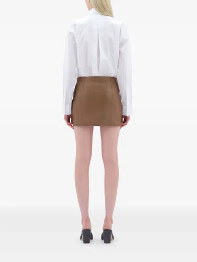 Remain Birger Christensen Leather Zip-front Mini Skirt