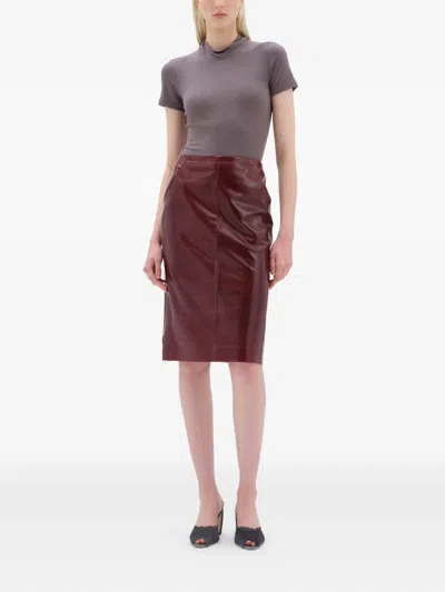 Remain Birger Christensen Leather Midi Skirt
