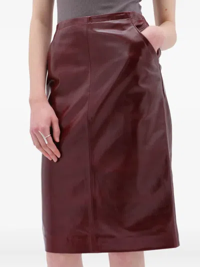 Remain Birger Christensen Leather Midi Skirt