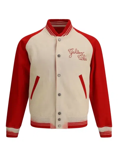 Golden Goose Embroidered Bomber Jacket In Red