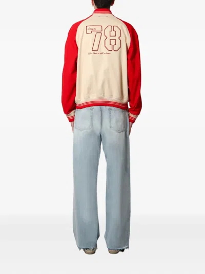 Golden Goose Embroidered Bomber Jacket In Red