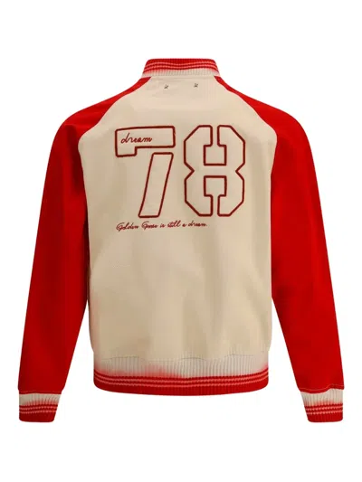 Golden Goose Embroidered Bomber Jacket In Red