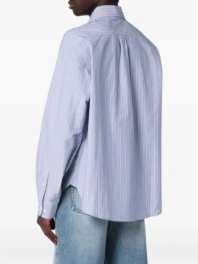 Brain Dead X Brooks Brothers Striped Long-sleeved Shirt In Blue