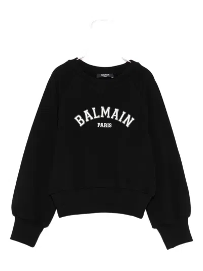 Balmain Logo-print Sweatshirt In Black