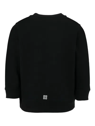 Givenchy Black Logo Print Cotton Sweatshirt In Black