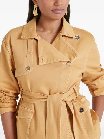 Temperley London Belted Wrap Denim Jacket In Gold