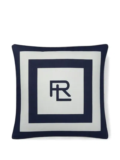 Ralph Lauren Holton Striped Logo Cushion (56cm X 56cm) In Black