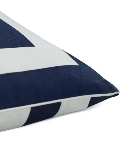Ralph Lauren Holton Striped Logo Cushion (56cm X 56cm) In Black