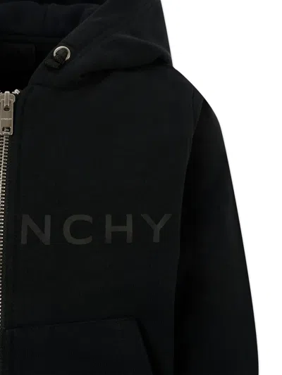 Givenchy Logo-print Zip-up Hoodie In Black