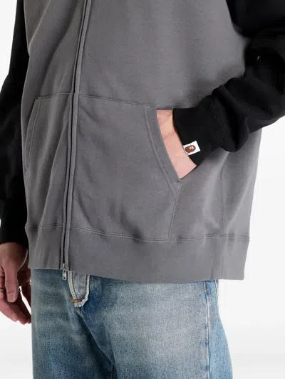 A Bathing Ape Shark-pattern Zip-up Hoodie In Gray