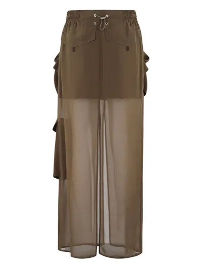 Pinko Invece No Skirt In Georgette In Gray