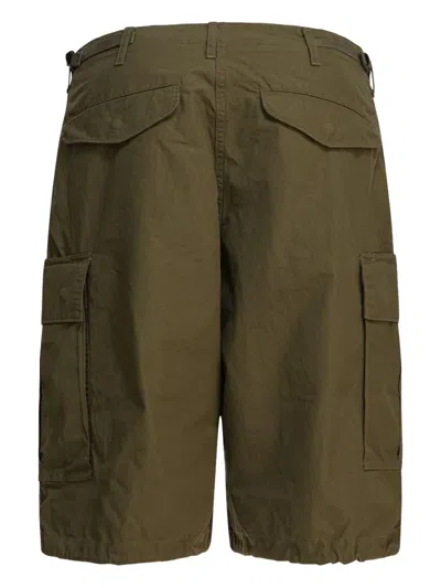 Beams Khaki Drawstring Shorts In Green