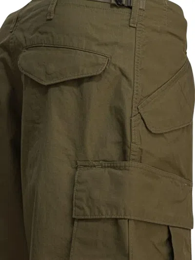 Beams Khaki Drawstring Shorts In Green