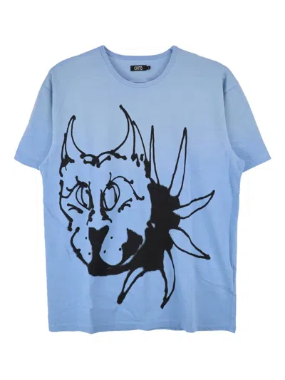 Chito Mika Graphic-print Cotton T-shirt In Blue