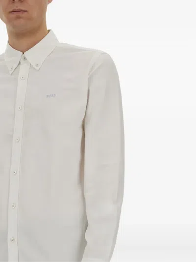 Hugo Boss Boss Cotton Shirt In White