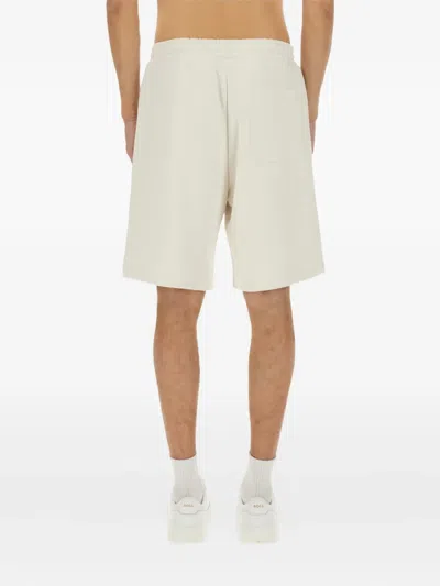 Hugo Boss Elastic Waistband Shorts With Back And Side Pockets In Gray