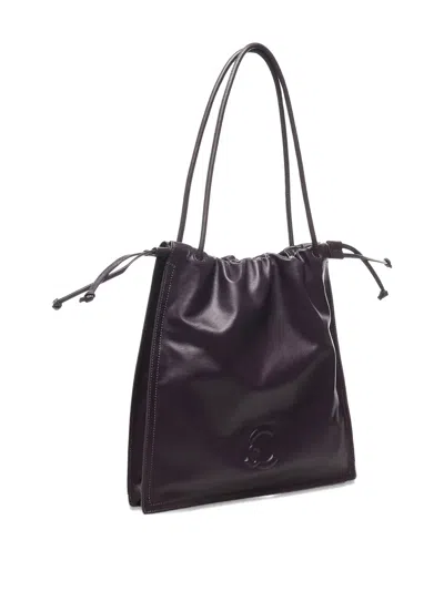 Coccinelle Large Dulse Drawstring Leather Tote Bag