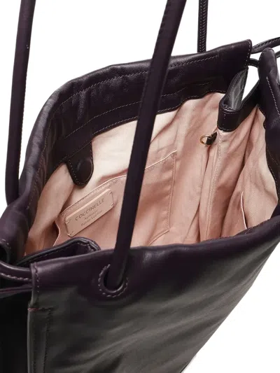 Coccinelle Large Dulse Drawstring Leather Tote Bag