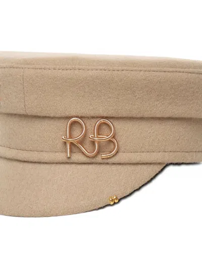 Ruslan Baginskiy Gold-embellished Wool Hat In Brown