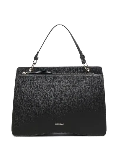 Coccinelle Leather Top-handle Tote Bag In Black