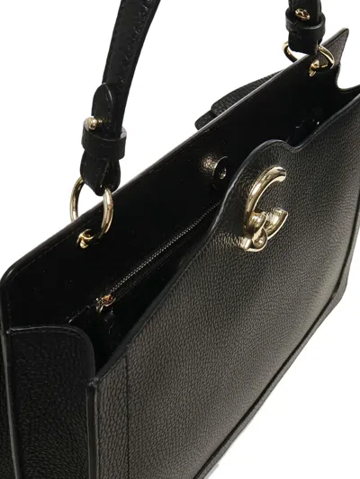 Coccinelle Leather Top-handle Tote Bag In Black