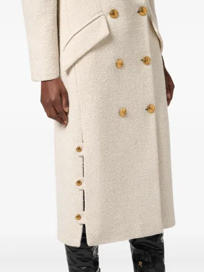 Elisabetta Franchi Double-breasted Coat In White
