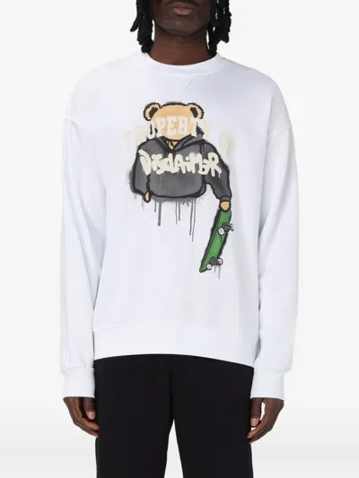 Disclaimer Bear-print Sweatshirt In White