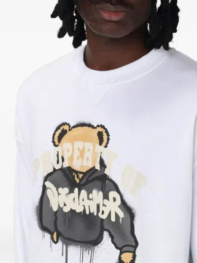 Disclaimer Bear-print Sweatshirt In White