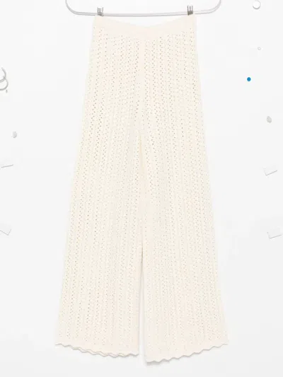 Ba&sh Silvio Crochet Scallop-hem Trousers In White
