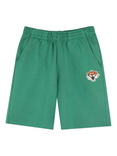 Kenzo Tiger-embroidered Shorts In Green